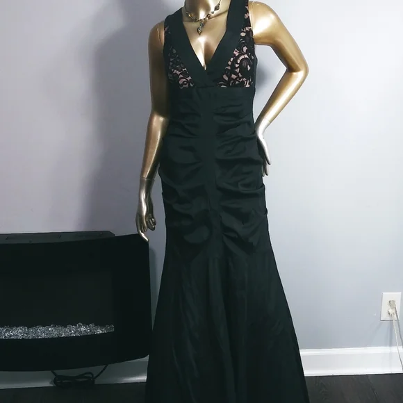 chinese dress ladies Sexy Black Mermaid Evening Dress,Black Pageant Dress Y4197 – Simplepromdress main image 1